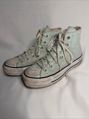 Converse High Top Platform Sneakers in Light Mint